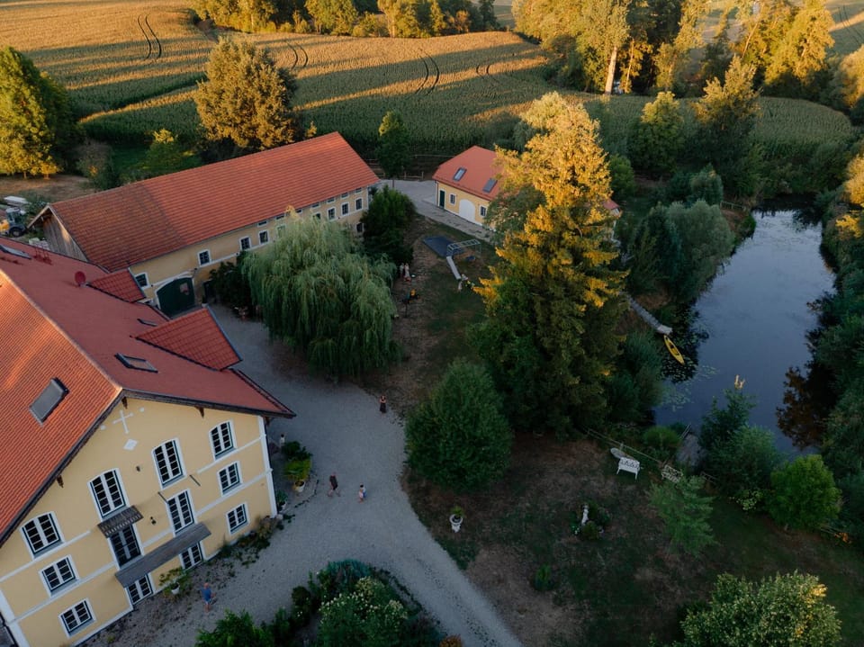 Property building, Day, Natural landscape, Bird's eye view, River view