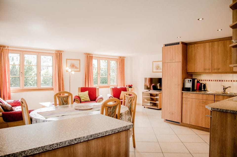 Kitchen or kitchenette, Living room, Dining area