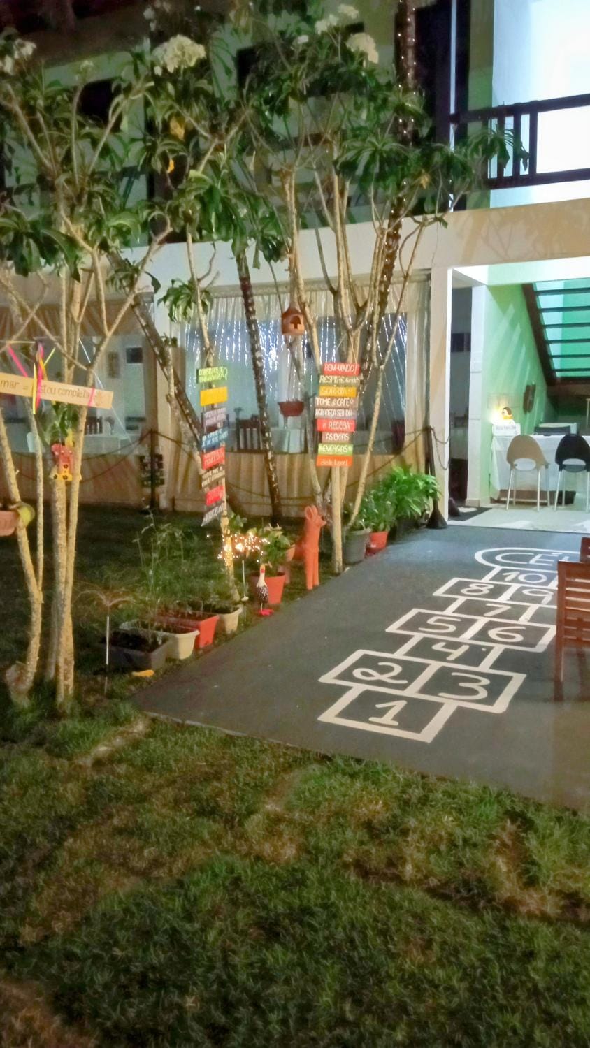 Property building, Night, Garden