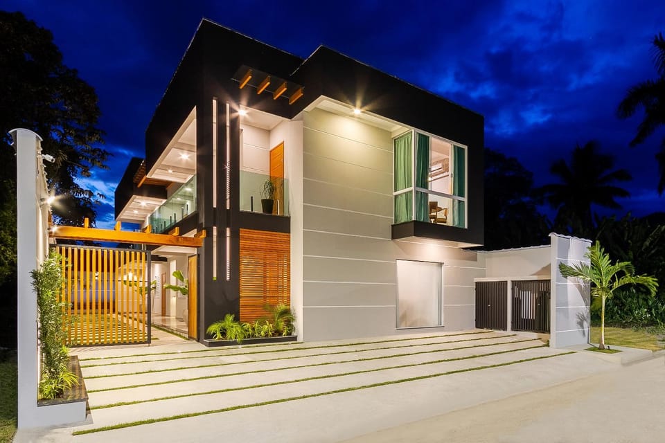 Property building, Facade/entrance, Sunset