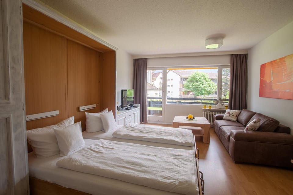 Living room, Seating area, Bedroom, Garden view, Mountain view