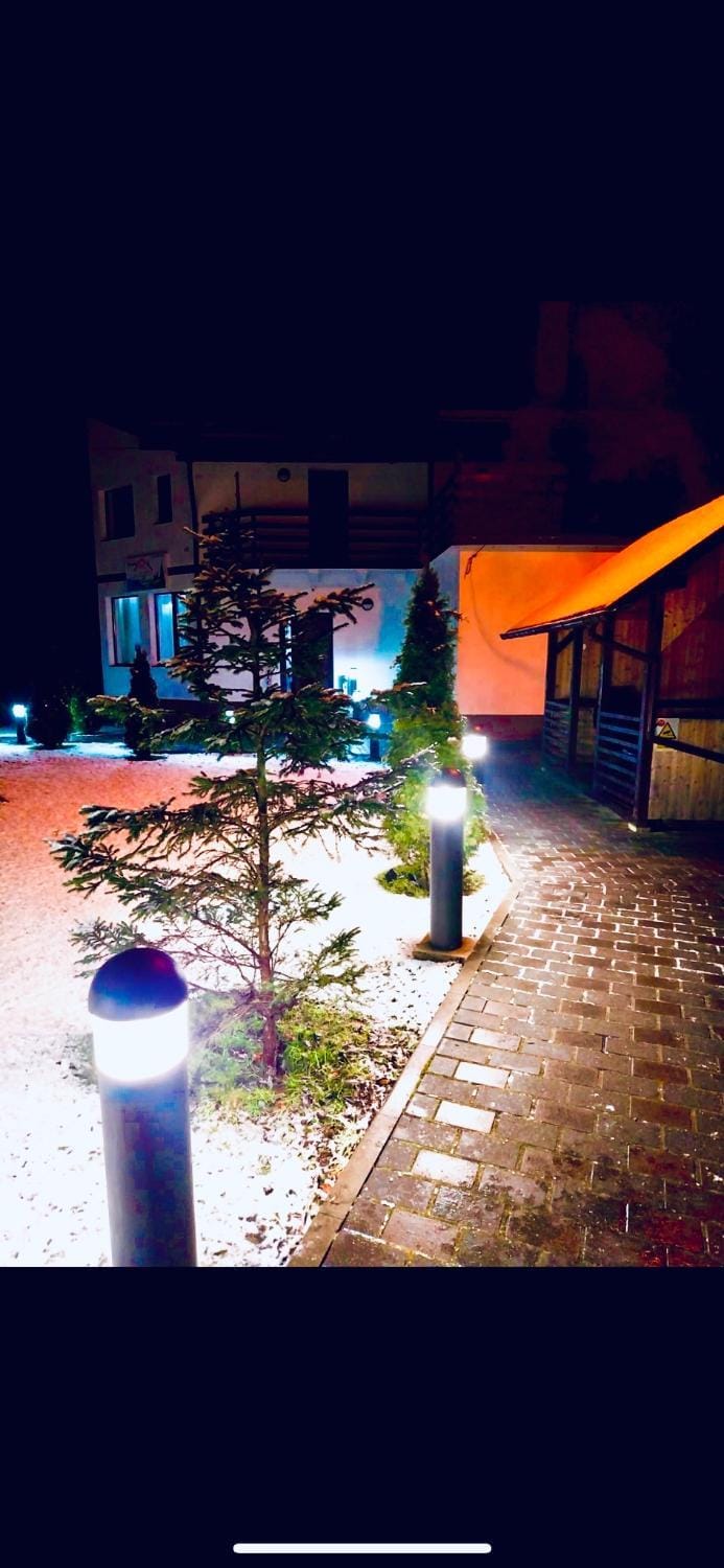 Property building, Night, Garden, Garden view