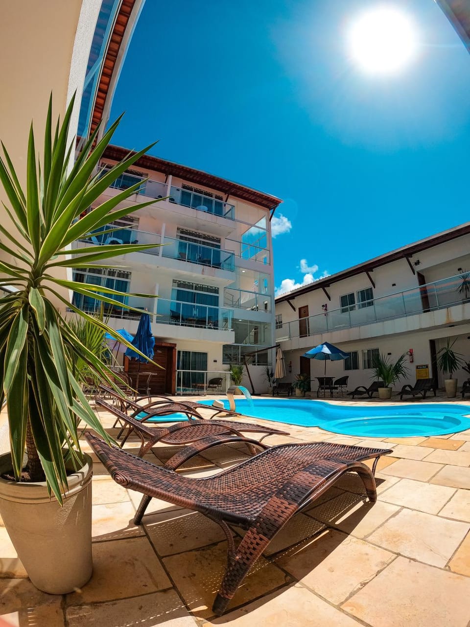 Property building, Pool view, sunbed