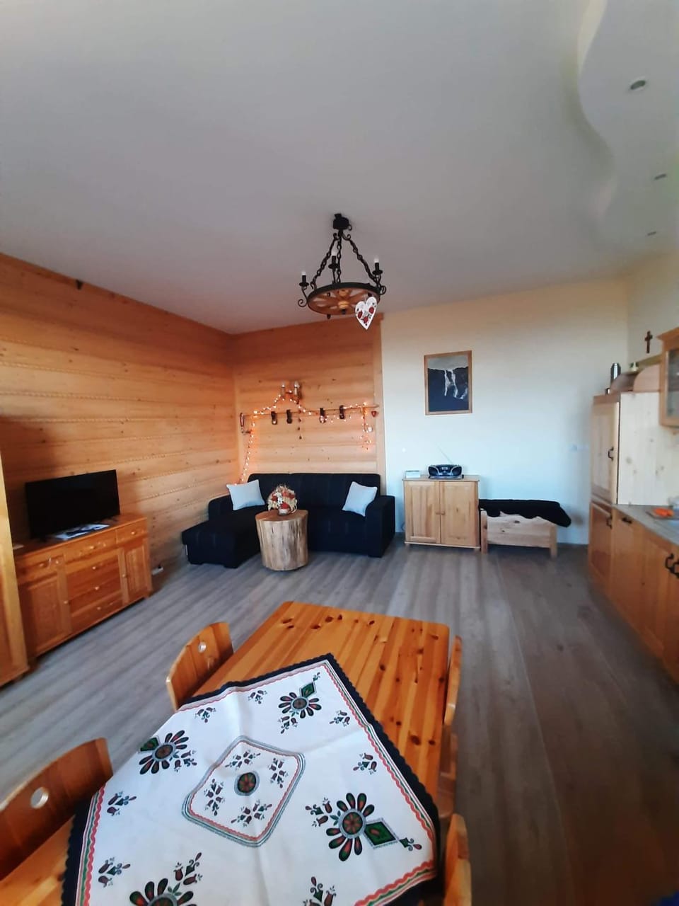 TV and multimedia, Kitchen or kitchenette, Living room, Photo of the whole room, Seating area