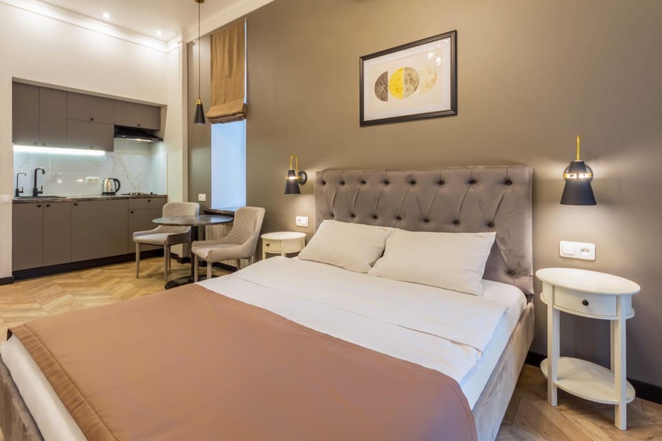 Bed, Kitchen or kitchenette, Photo of the whole room, Bedroom