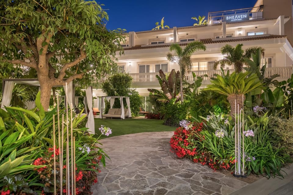 Garden, Garden view, Sunset