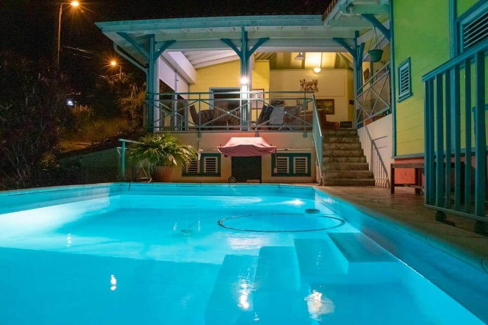 Night, Pool view, Swimming pool