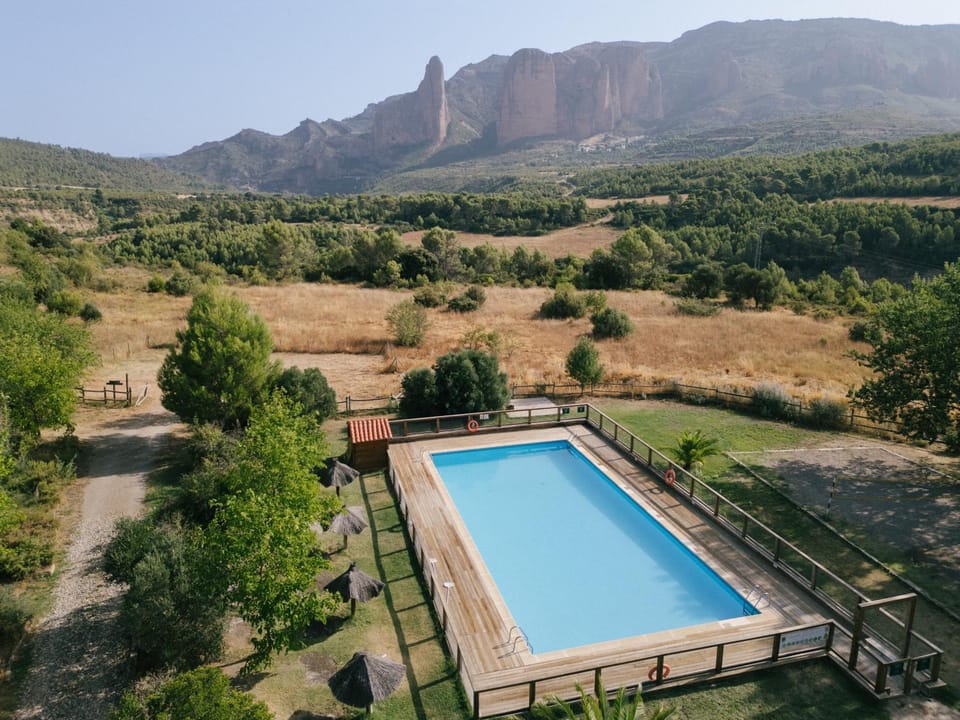Natural landscape, Mountain view, Swimming pool