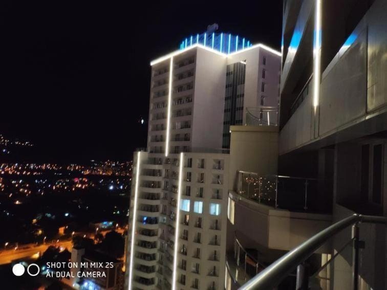Property building, Night, View (from property/room), Balcony/Terrace, City view