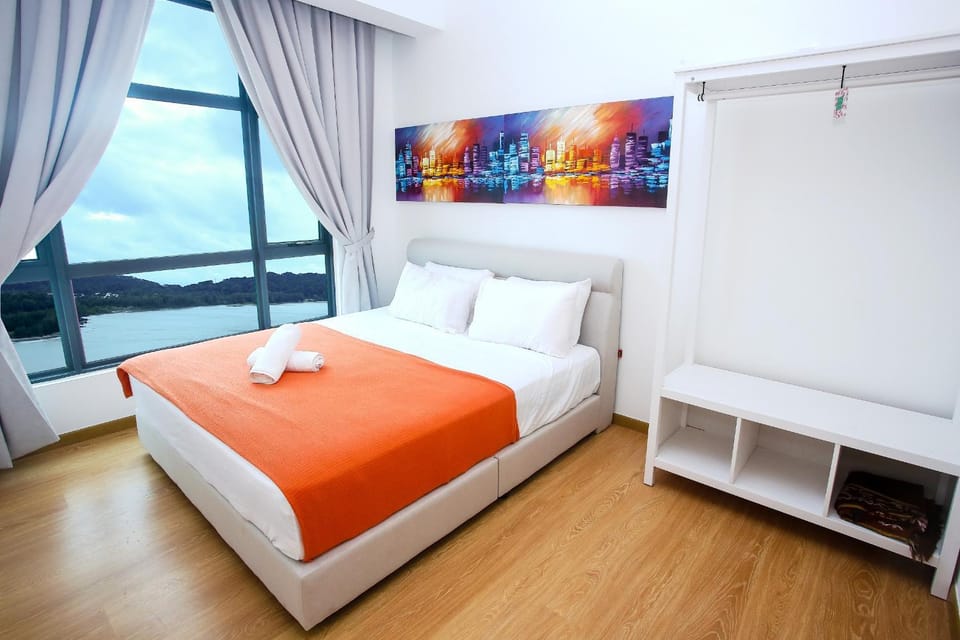 Bed, Bedroom, Sea view