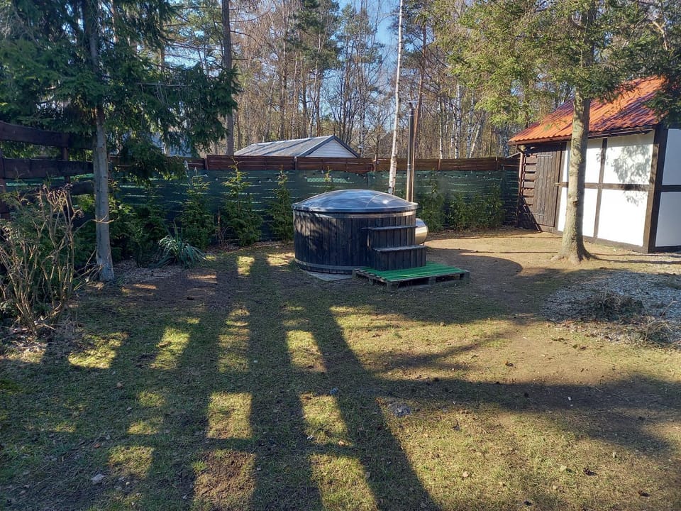 dom całoroczny na Kaszubach Nietoperek, prywatna balia, bania ruska, prywatna sauna House in Pomeranian Voivodeship