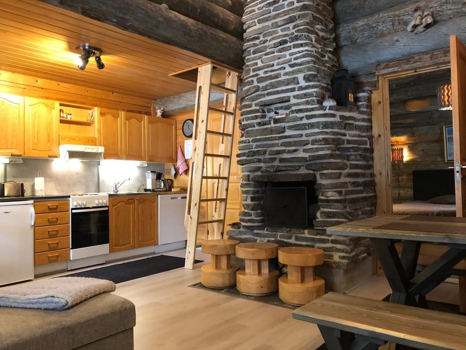 Kitchen or kitchenette, Living room, Dining area