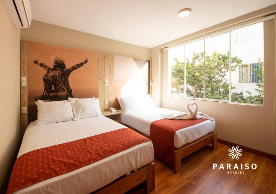 Bed, View (from property/room), towels, air conditioner