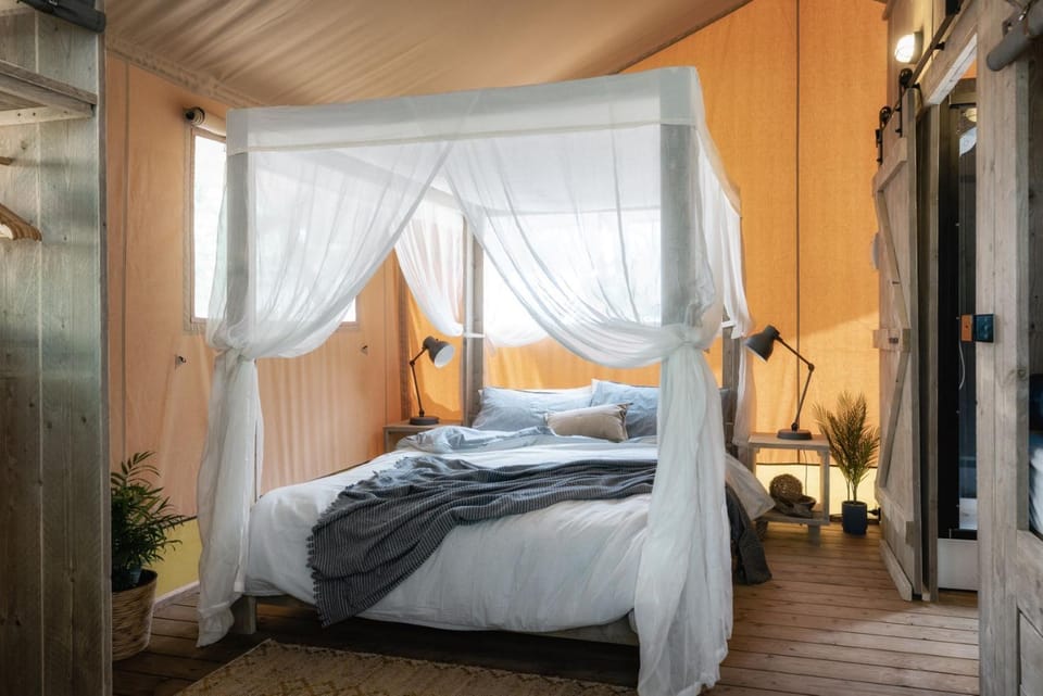 Bed, Photo of the whole room, Bedroom, Garden view, Family