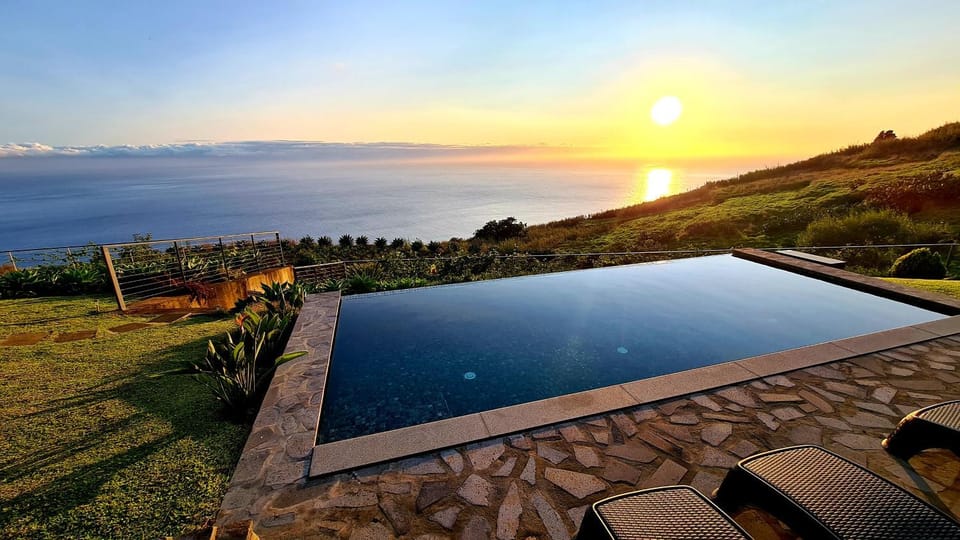 Natural landscape, Pool view, Sea view, Swimming pool, Sunset, sunbed