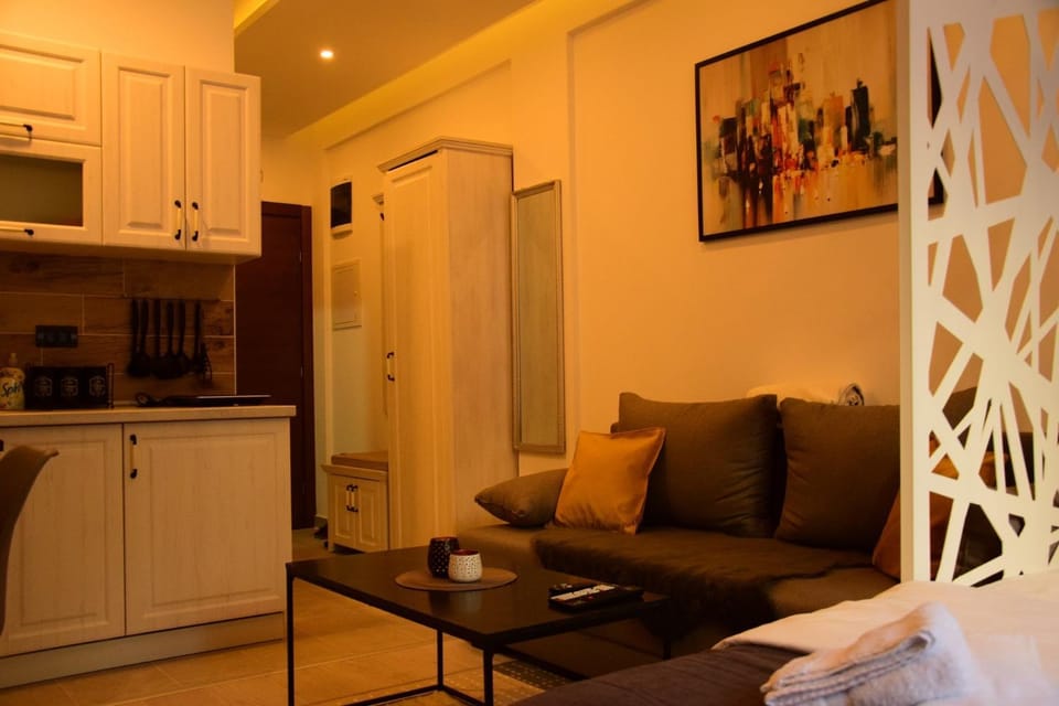 Photo of the whole room, stove