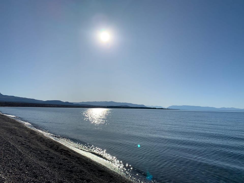 Natural landscape, Beach, Mountain view