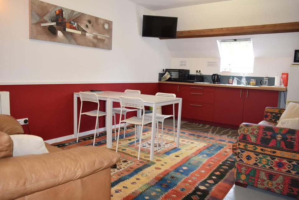 Kitchen or kitchenette, Living room, Seating area, stove