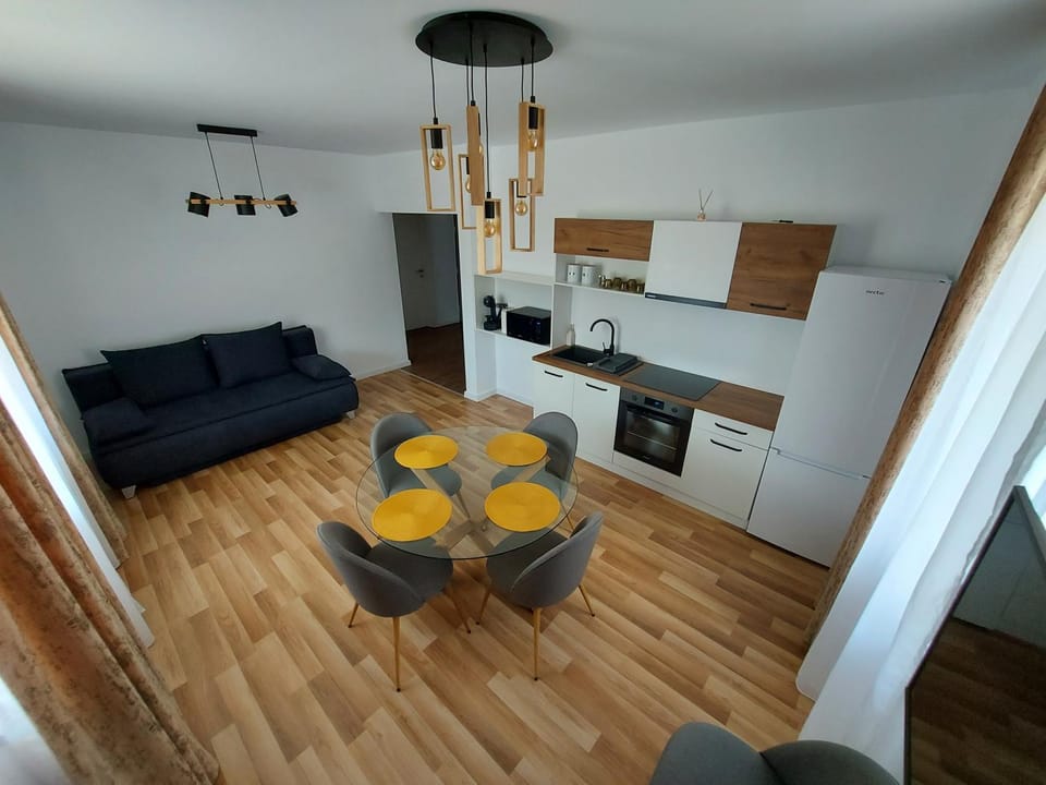 Kitchen or kitchenette, Living room, Dining area