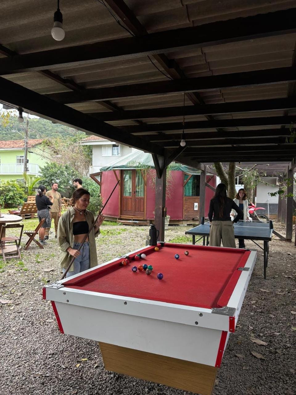 Billiard, Table tennis, group of guests