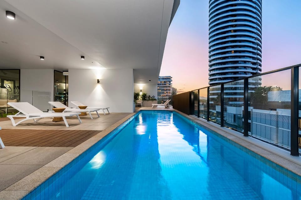 Swimming pool, Sunrise, Sunset