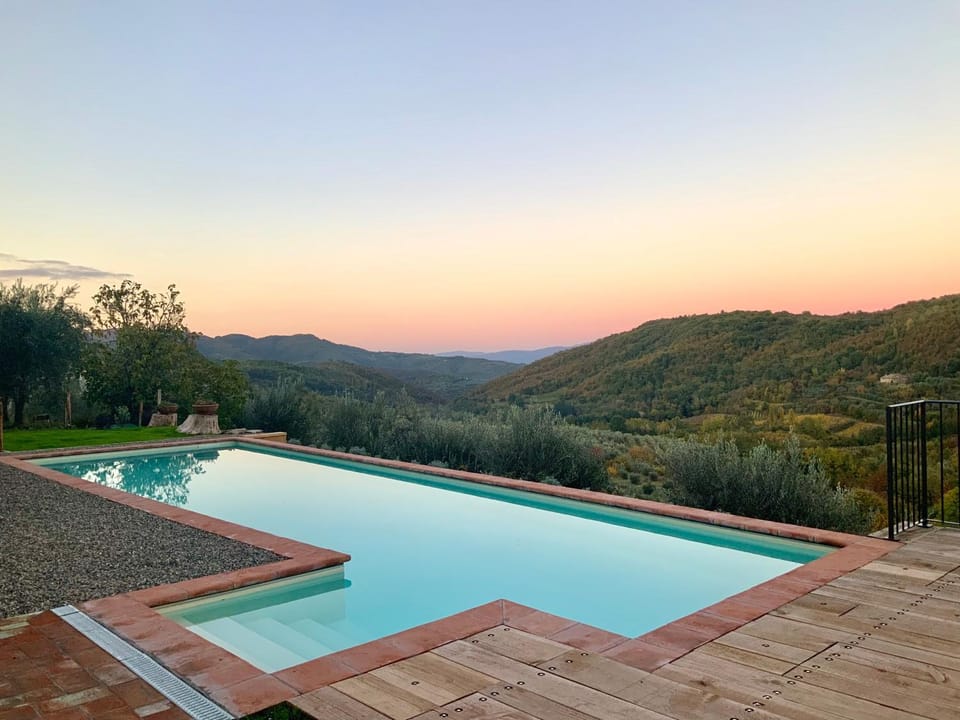 Swimming pool, Sunset