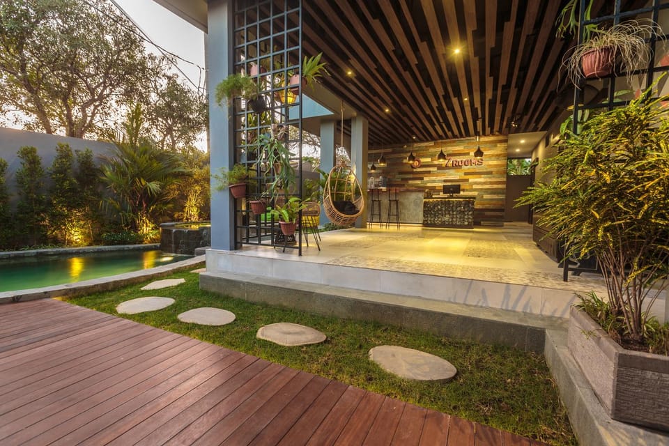 Patio, Living room, Lobby or reception, Seating area, Garden view, Pool view, Swimming pool, Inner courtyard view