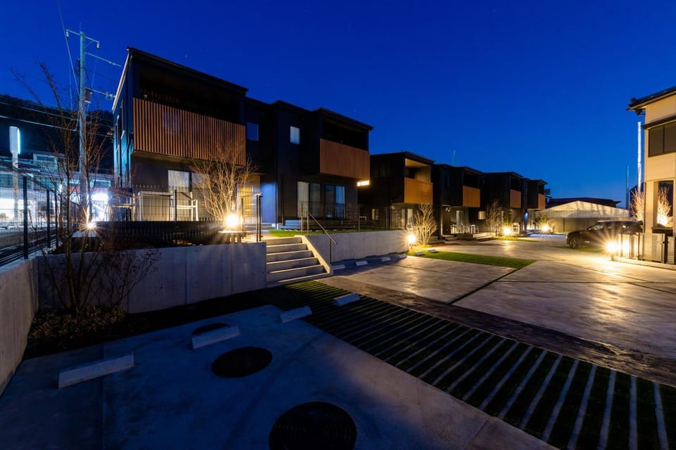 Property building, Night, Parking