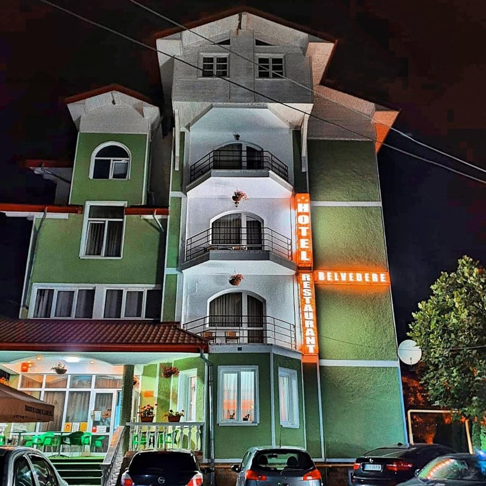 Property building, Night, Parking