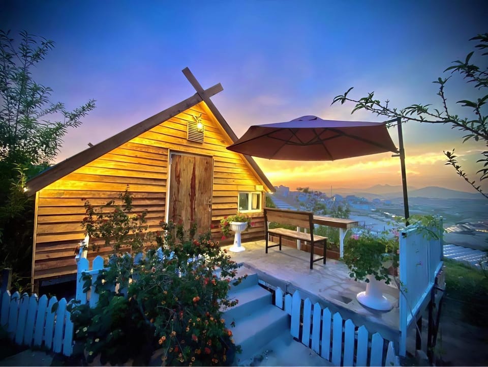 Patio, Natural landscape, Sunset