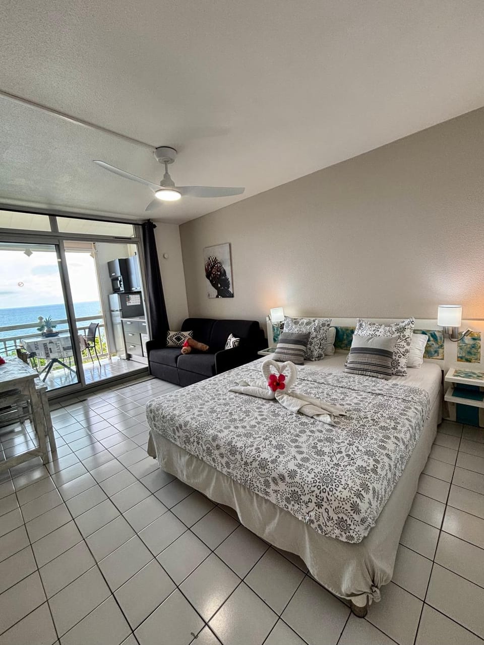 Le Blue Ground Vue Mer Apartment in Le Diamant