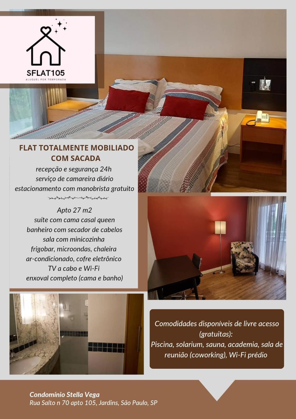Flat moderno aconchegante mobiliado e com sacada Ibirapuera Apartment hotel in Sao Paulo City