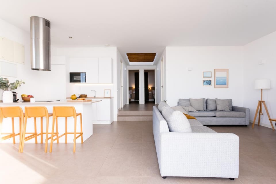 Living room, kitchen