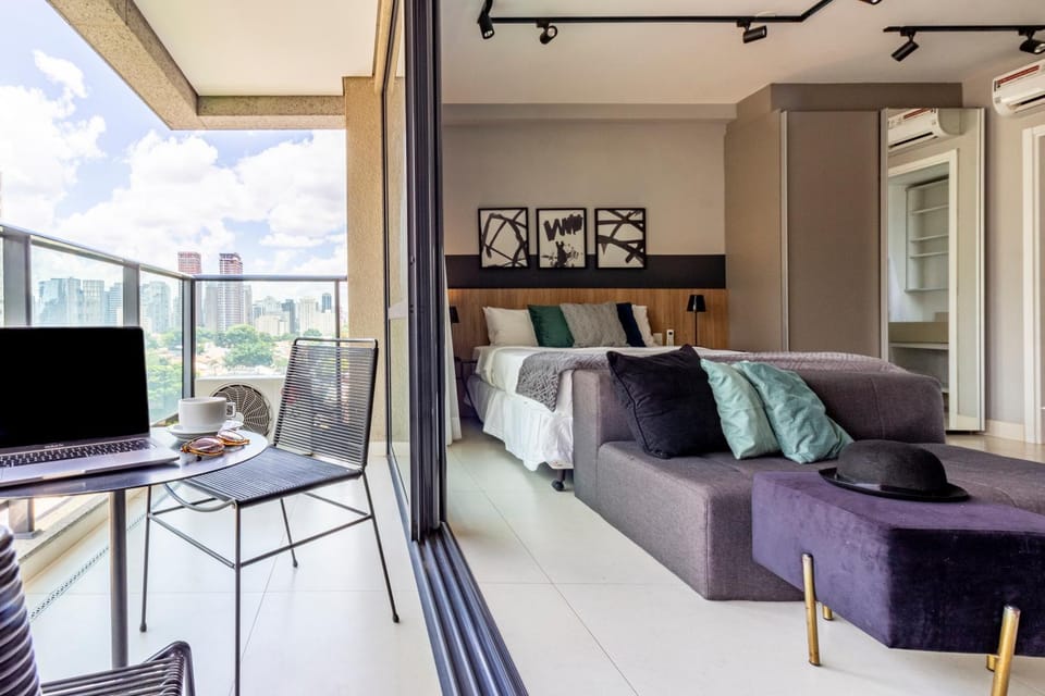 Bed, Day, Balcony/Terrace, Bedroom, air conditioner