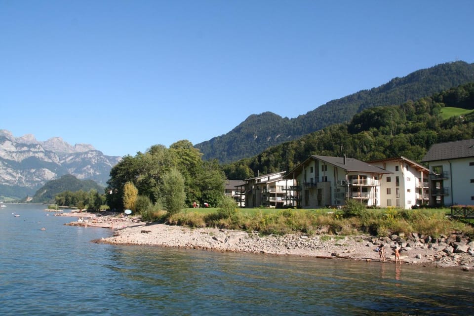 Day, Natural landscape, Beach, Lake view, Mountain view