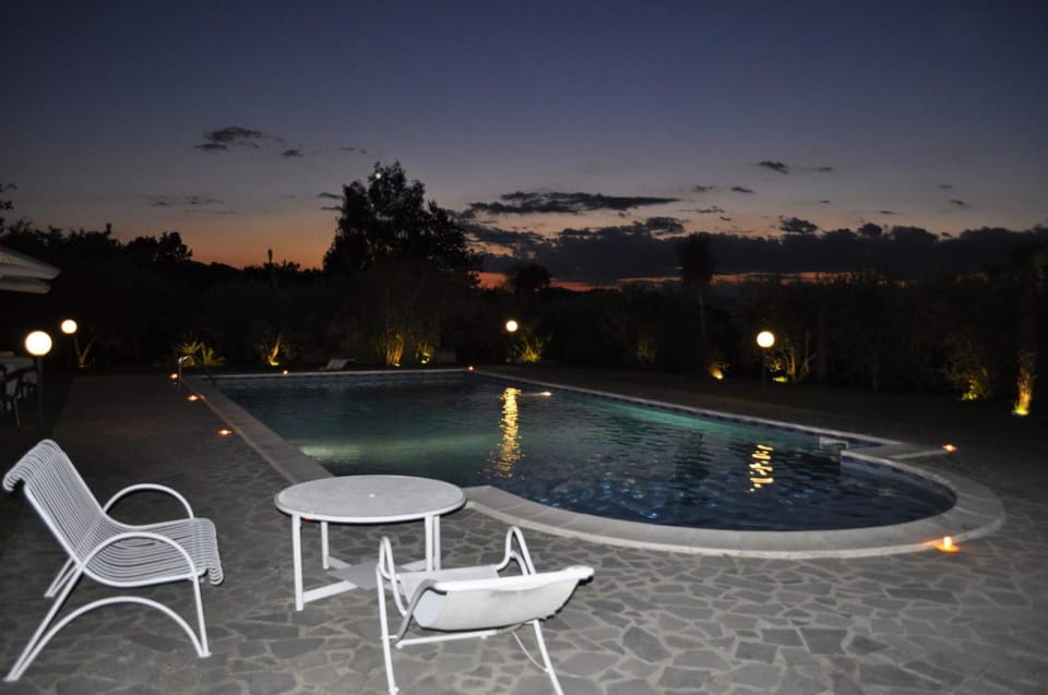Swimming pool, Sunset
