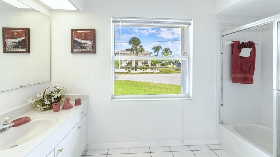 Bathroom, Beach, Sunset