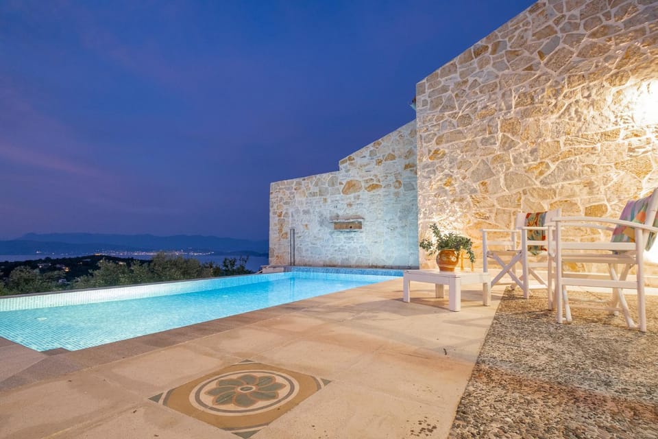 Night, Natural landscape, View (from property/room), Pool view, Sea view, Swimming pool