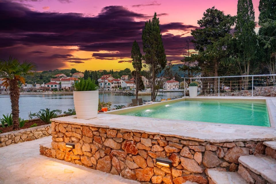 Swimming pool, Sunset
