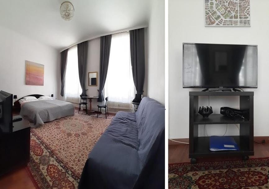 Communal lounge/ TV room, Bed, TV and multimedia, Living room, Photo of the whole room, Seating area, Bedroom