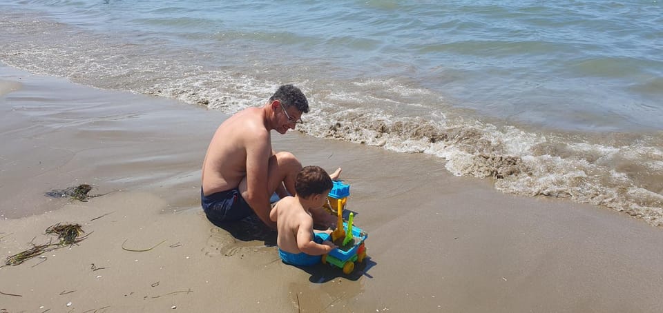 Natural landscape, Beach, children, group of guests