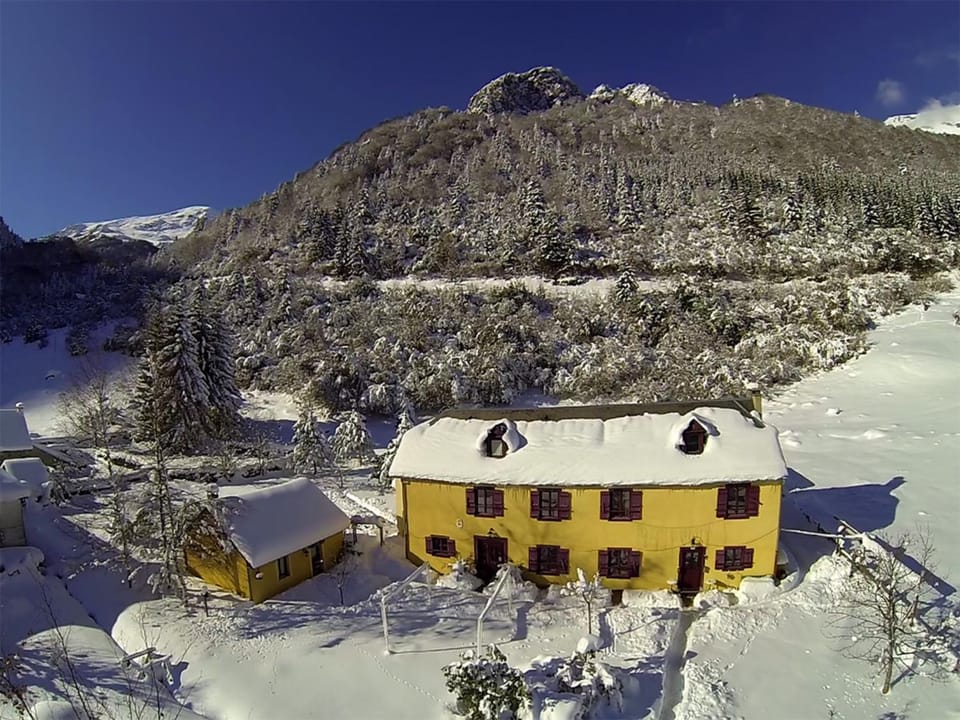 Property building, Natural landscape, Winter, Mountain view