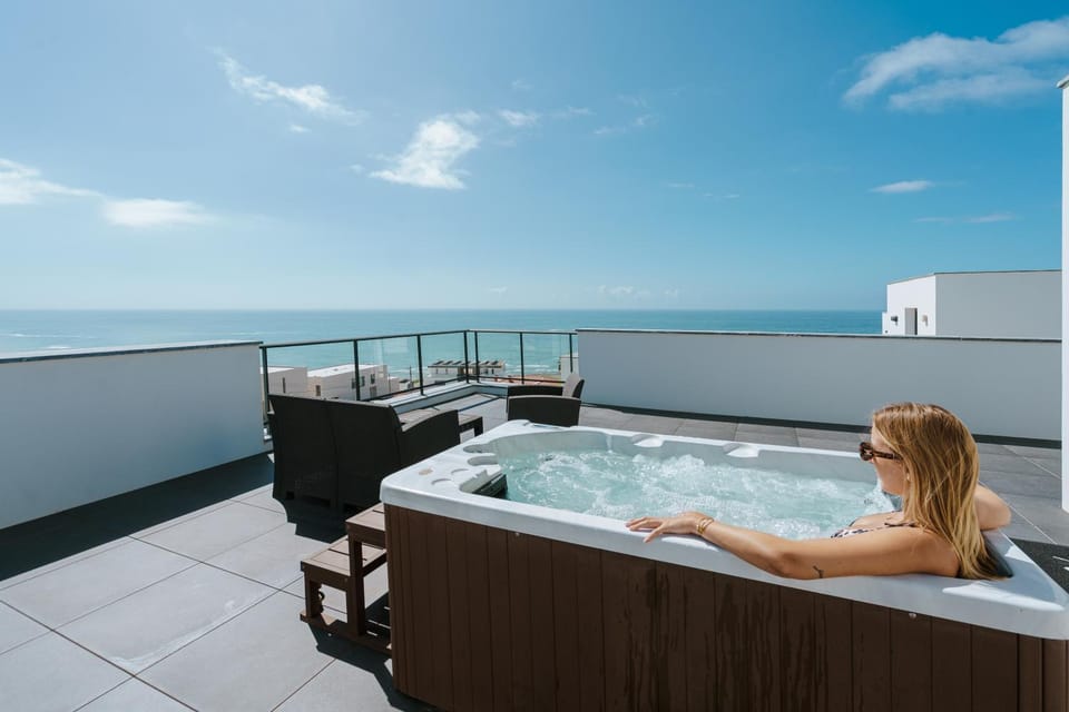 People, Hot Tub, Hot Tub, View (from property/room), Balcony/Terrace, Sea view