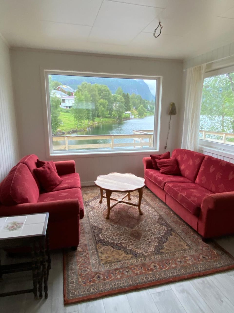 Living room, Seating area, Lake view