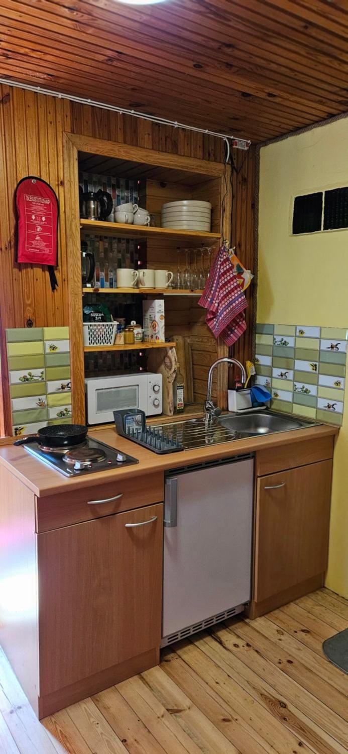 Coffee/tea facilities, Kitchen or kitchenette, microwave, stove