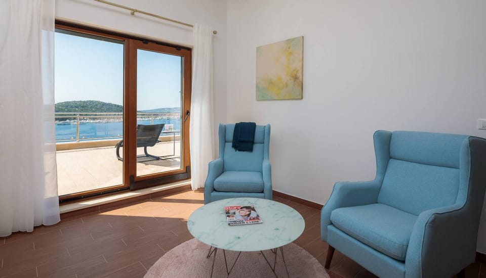 Living room, Seating area, Sea view