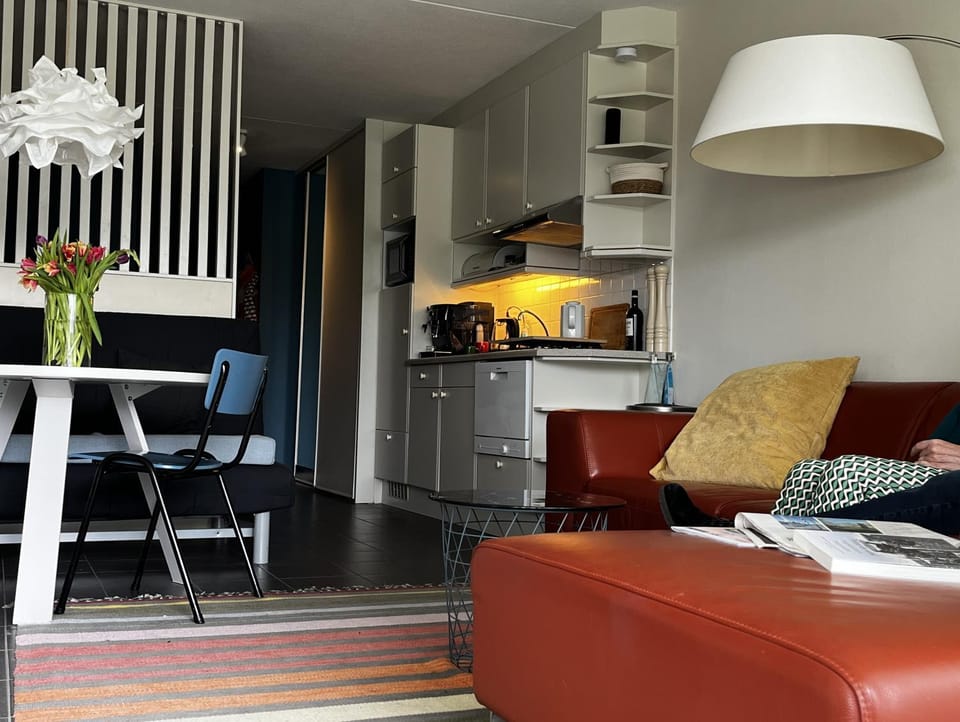 Kitchen or kitchenette, Seating area, Dining area, minibar, pet friendly, stove