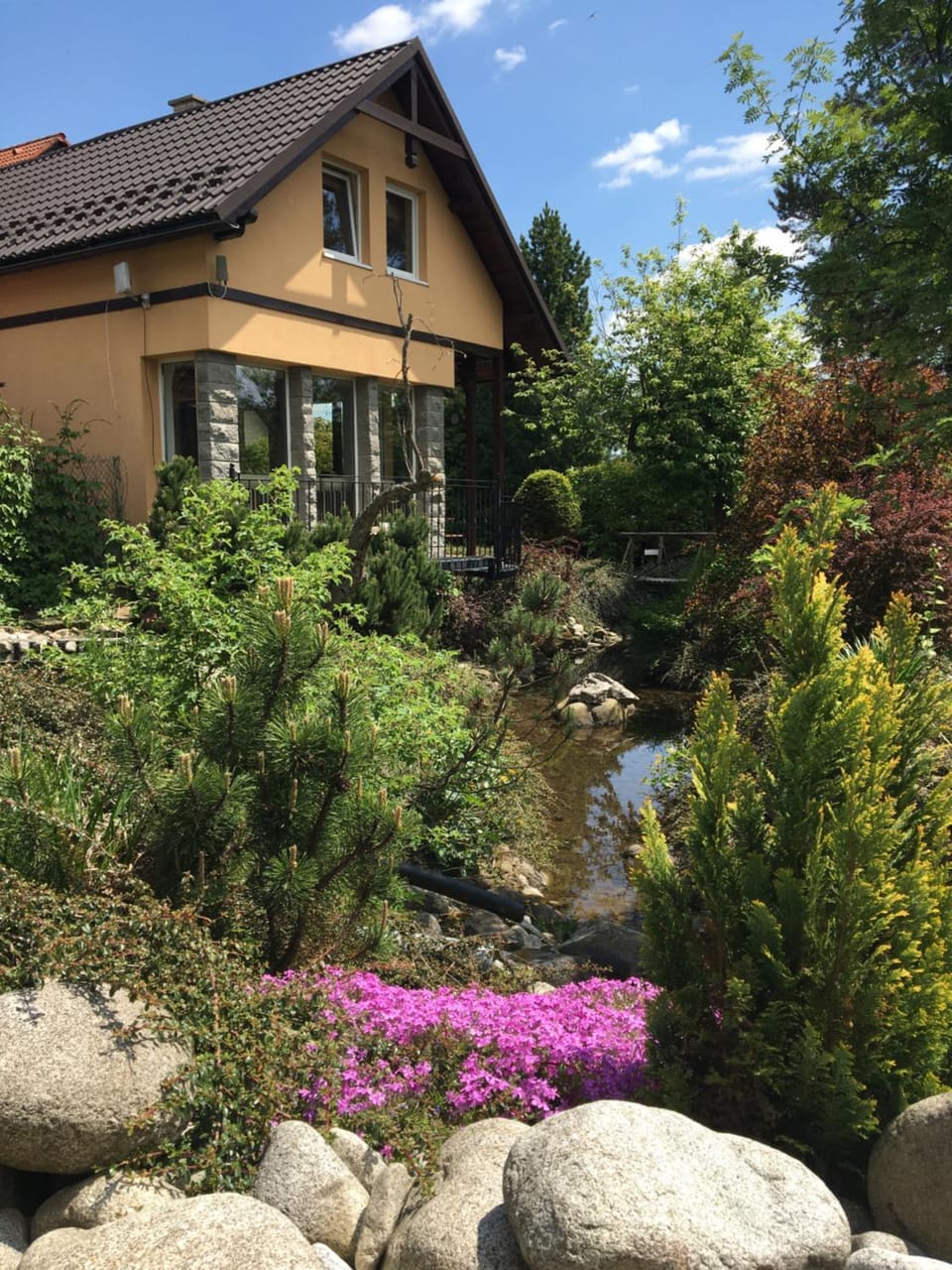 Property building, Spring, Garden view