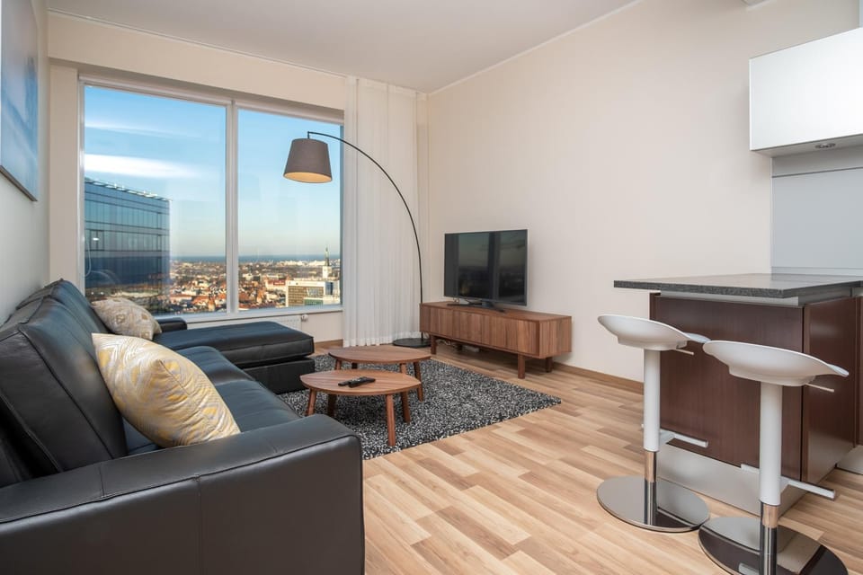 Living room, Seating area, City view