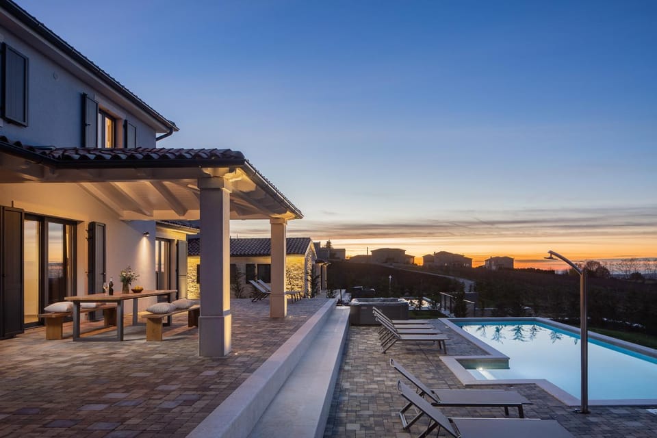 Swimming pool, Sunset